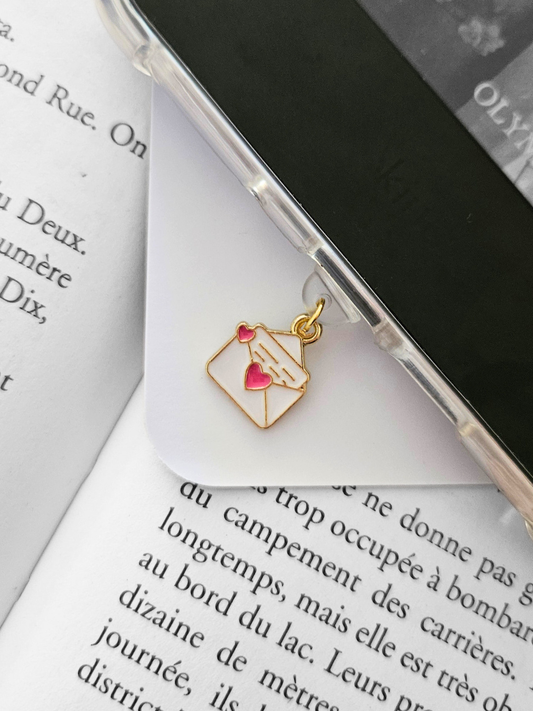 Charm - Enveloppe blanche coeurs