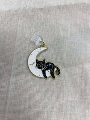 Charm anti-poussière - Lune/Chat