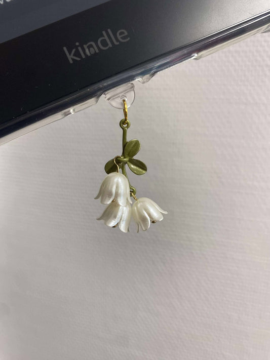 Charm anti-poussiere - Fleurs blanches